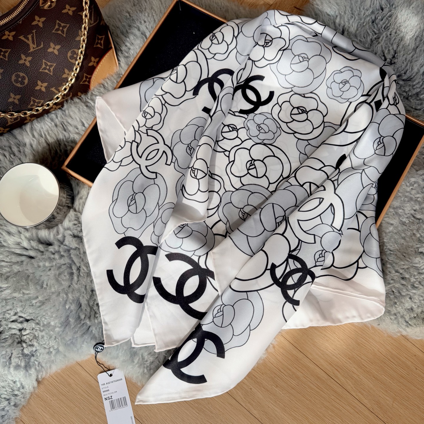 C style Twill Silk Square Scarf