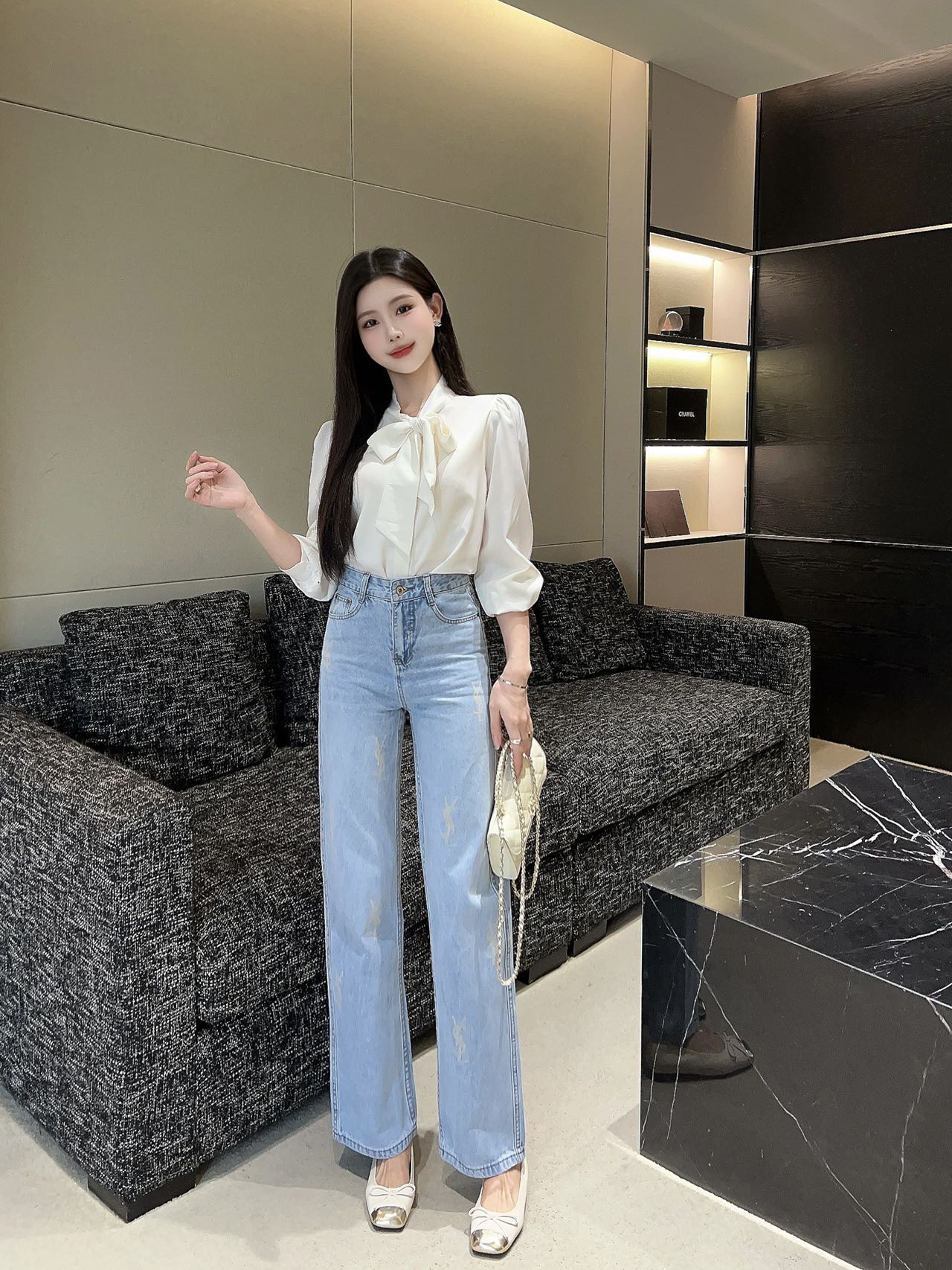 Y style Lettering jeans
