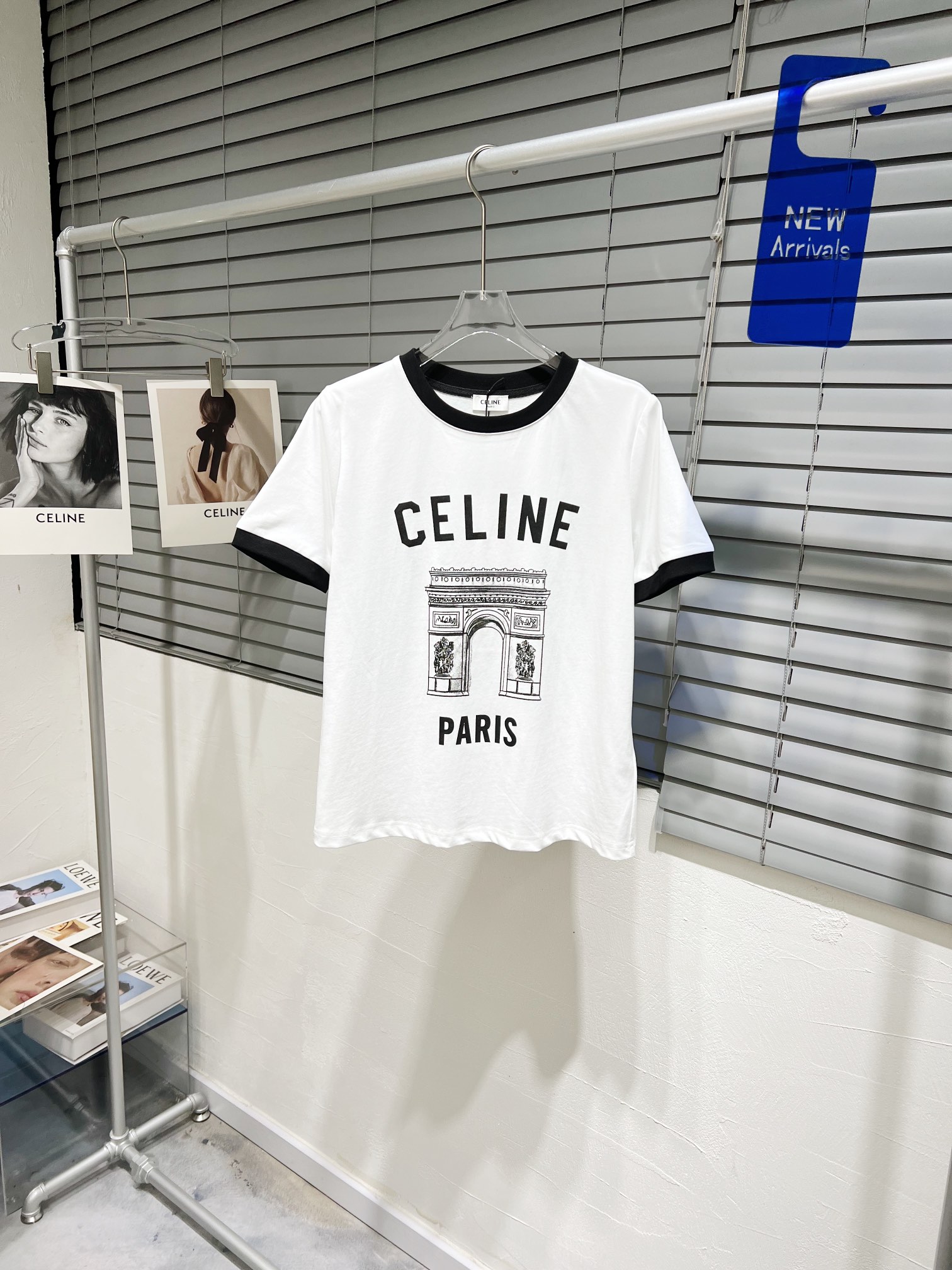 C style Printed ribbed colorblock T-shirt
