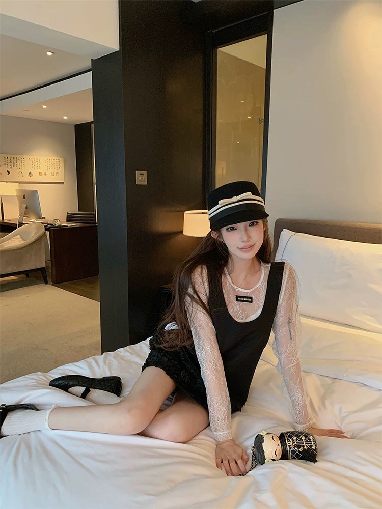 M style Lace vest dress