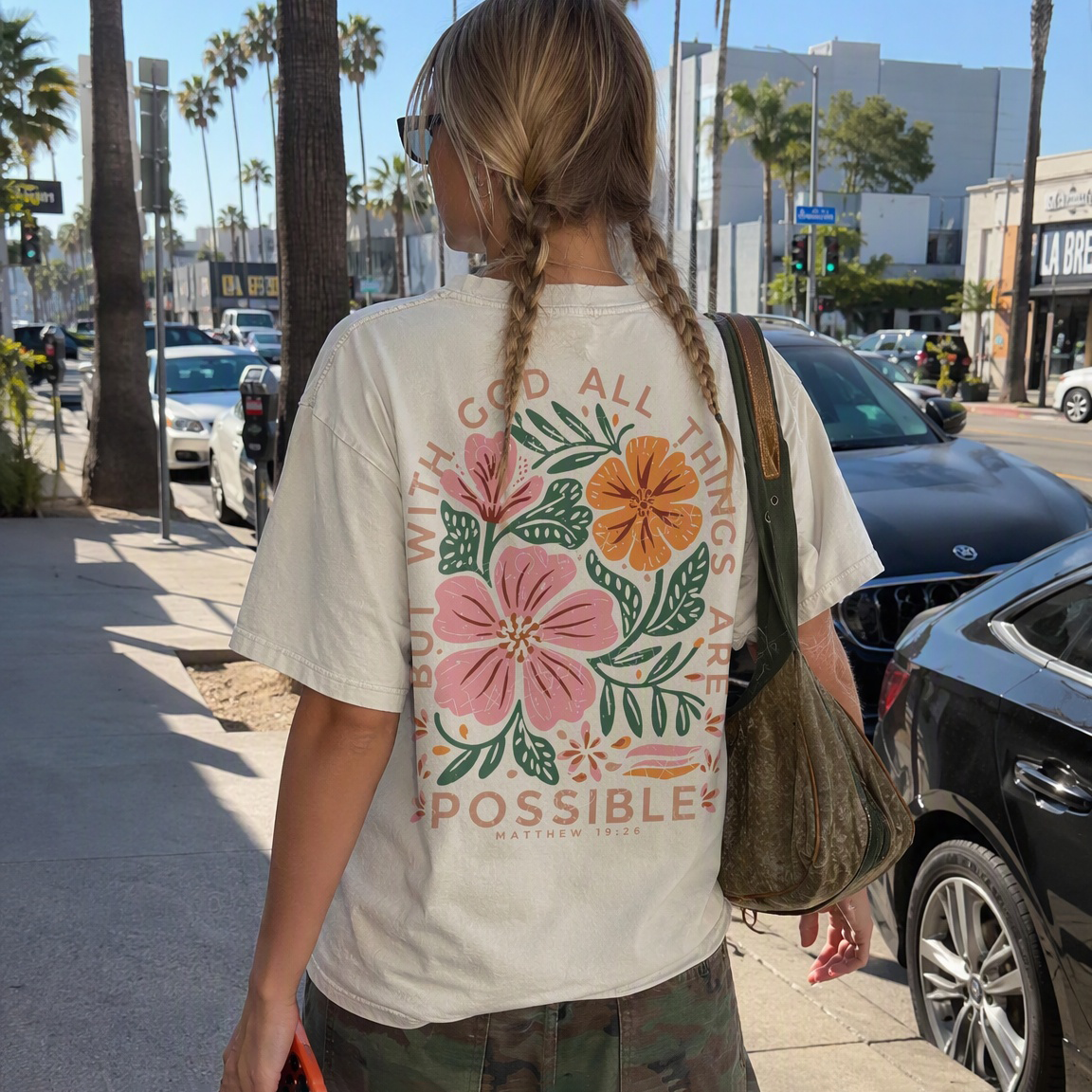 With God All Things Are Possible Unisex Washed T-Shirt