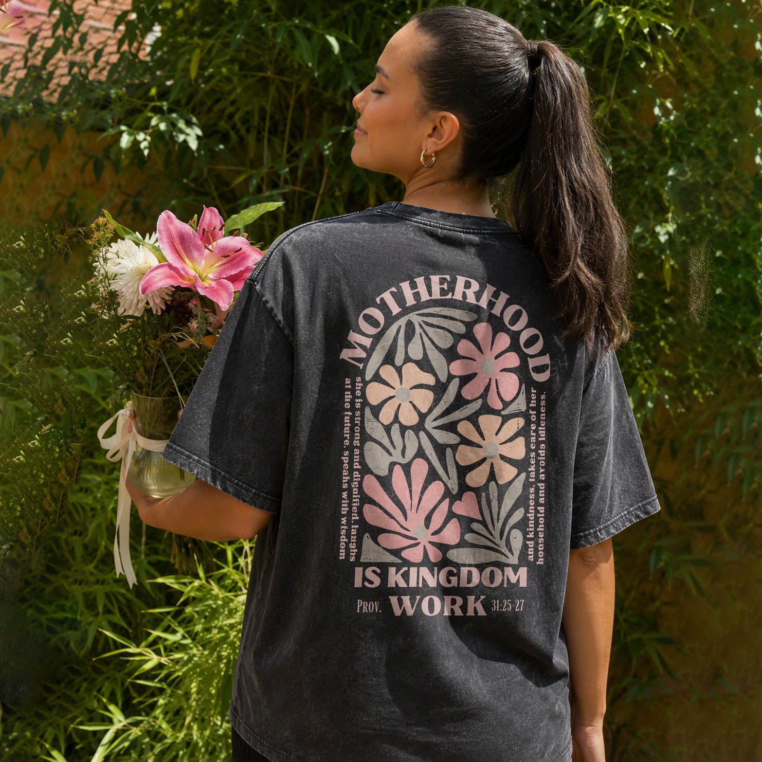 Motherhood Is Kingdom Work Unisex Washed T-Shirt