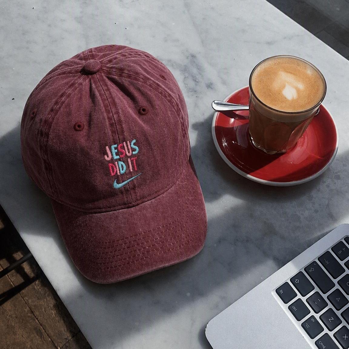 Jesus Did It Embroidery Cotton Washed Baseball Cap