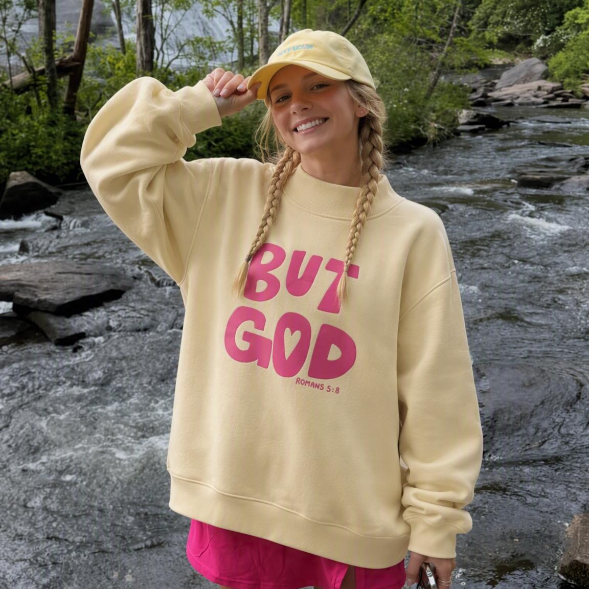 But God Cotton Mock Neck Sweatshirt