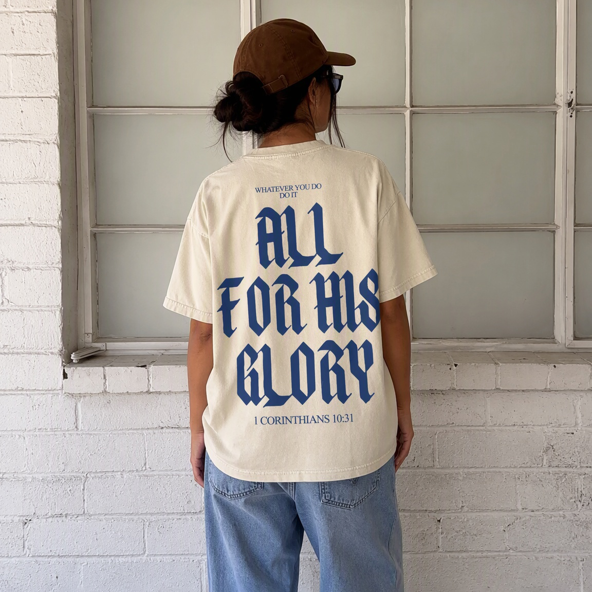 All For His Glory Unisex Washed T-Shirt