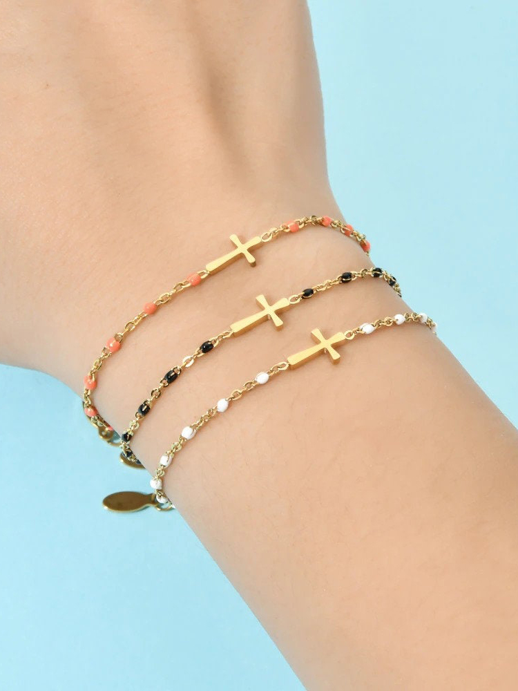 Minimalistic Christian Bracelet † Cross Bracelet-LOVELLX