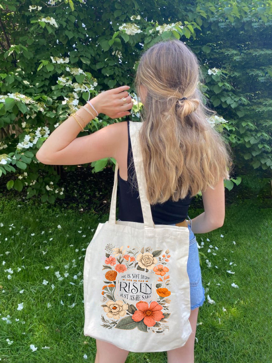 He Has Risen Canvas Tote Bag