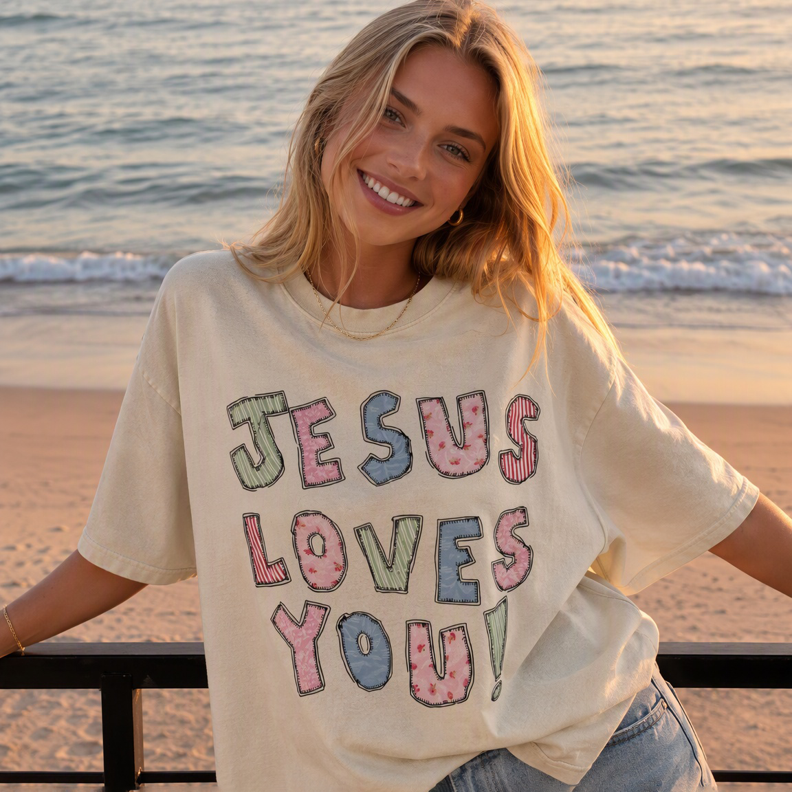 Jesus Loves You Unisex Washed T-Shirt