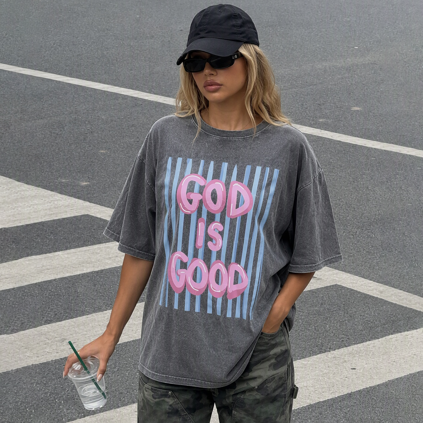 God Is Good Unisex Washed T-Shirt