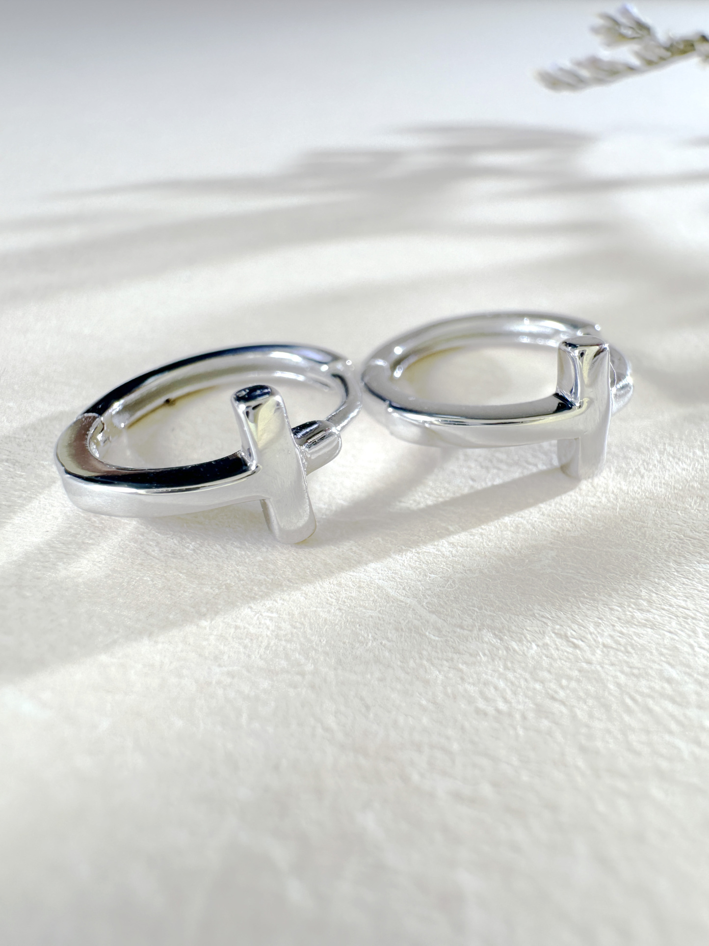 925 Silver Cross Hoop Earrings
