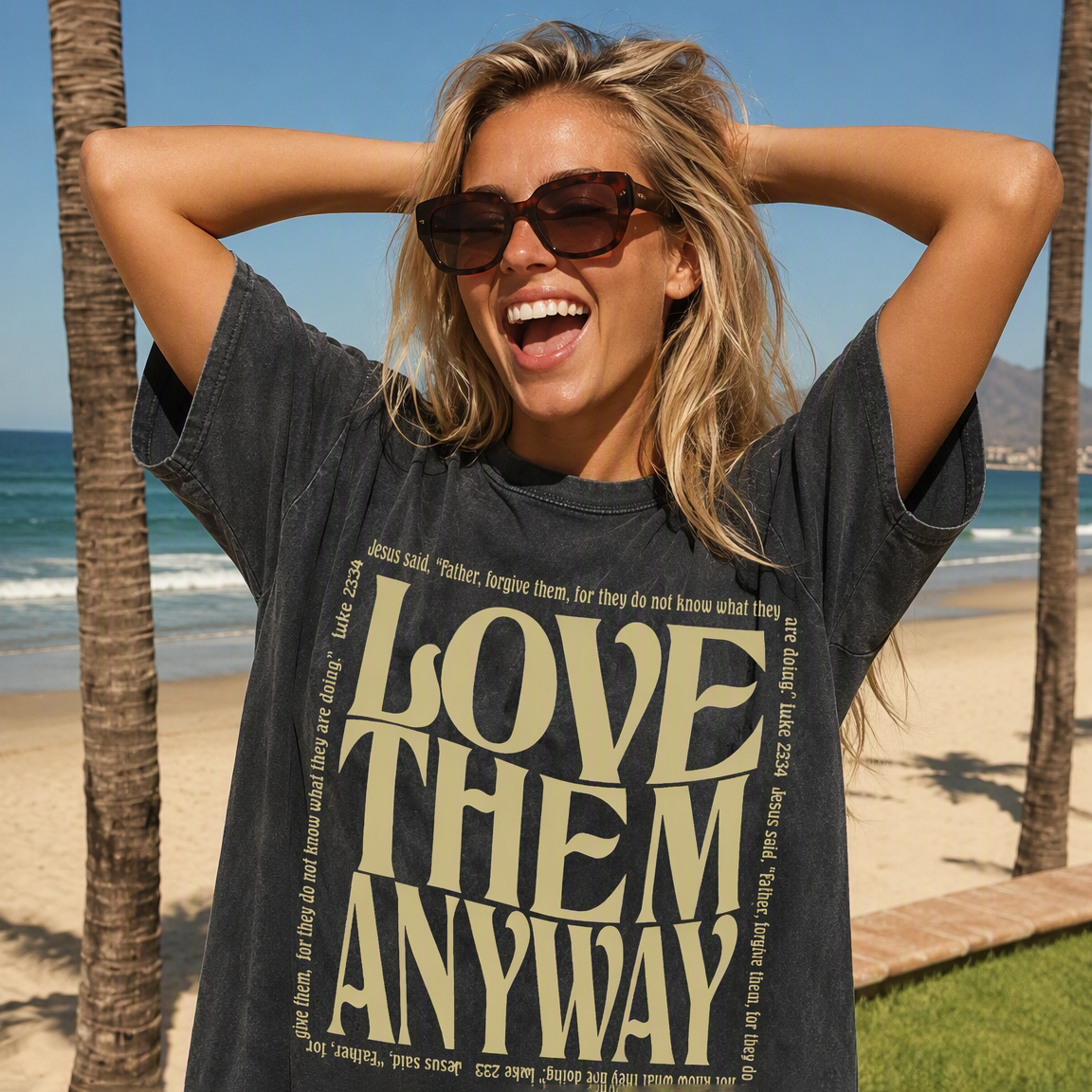 Love Them Anyway Unisex Washed T-Shirt