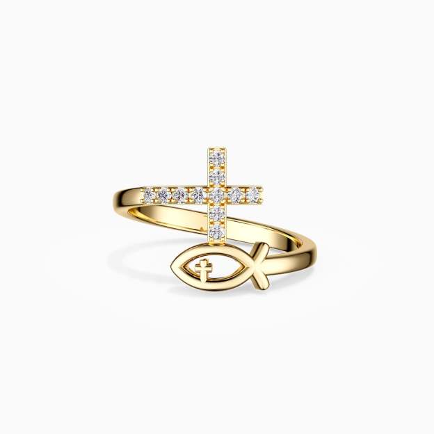 God Jesus Fish And Cross Ring [PRE-SALE]