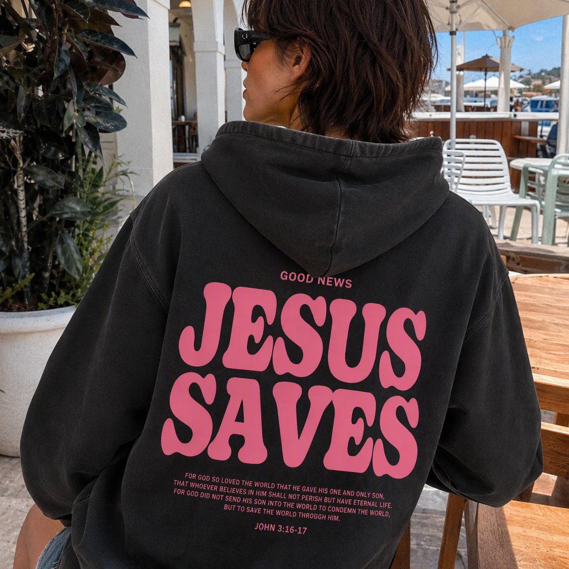 Jesus Saves Unisex Washed Zip-Up Hoodie