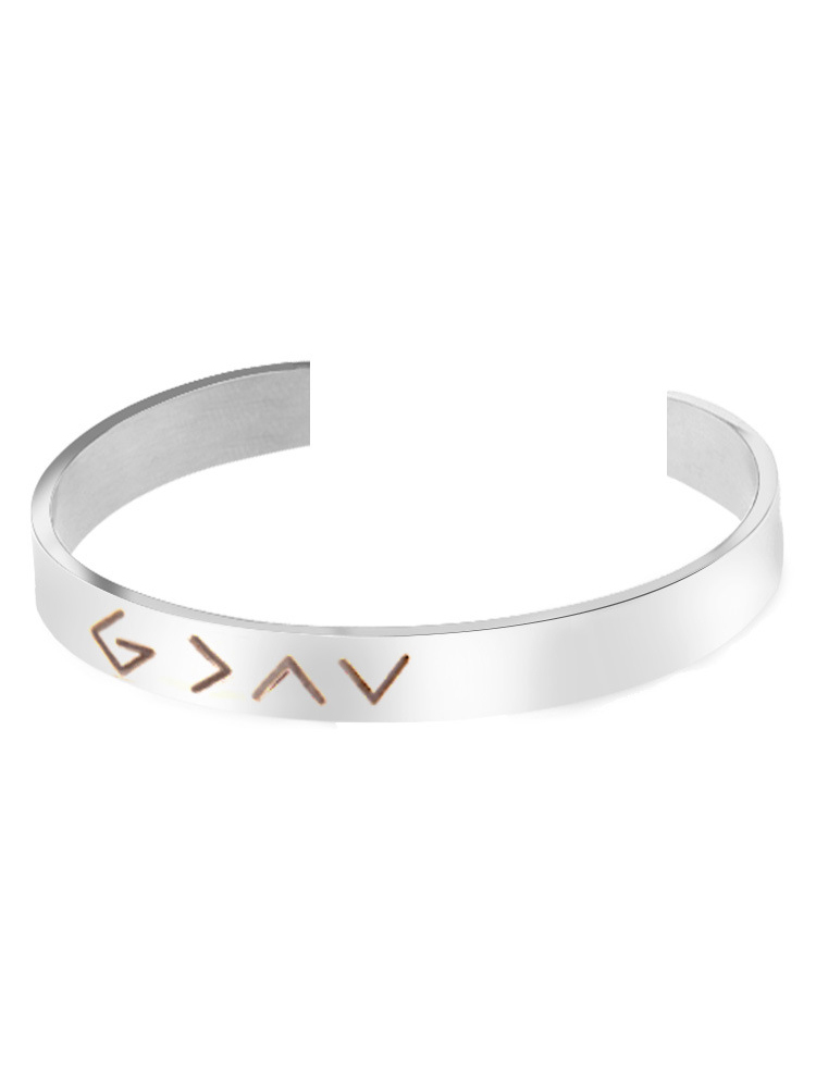 God Is Greater Than the Highs and Lows Stainless Steel Cuff Bracelet-LOVELLX