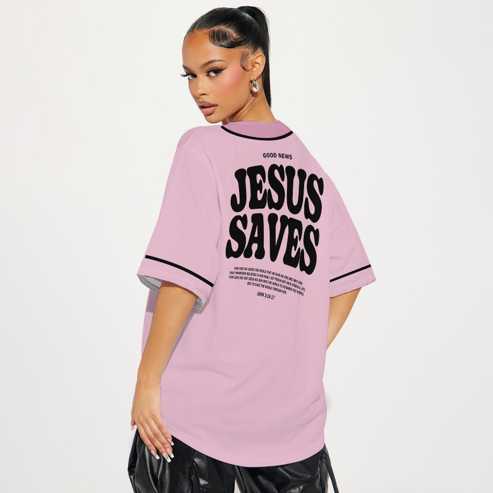 Jesus Saves Mesh Baseball Jersey