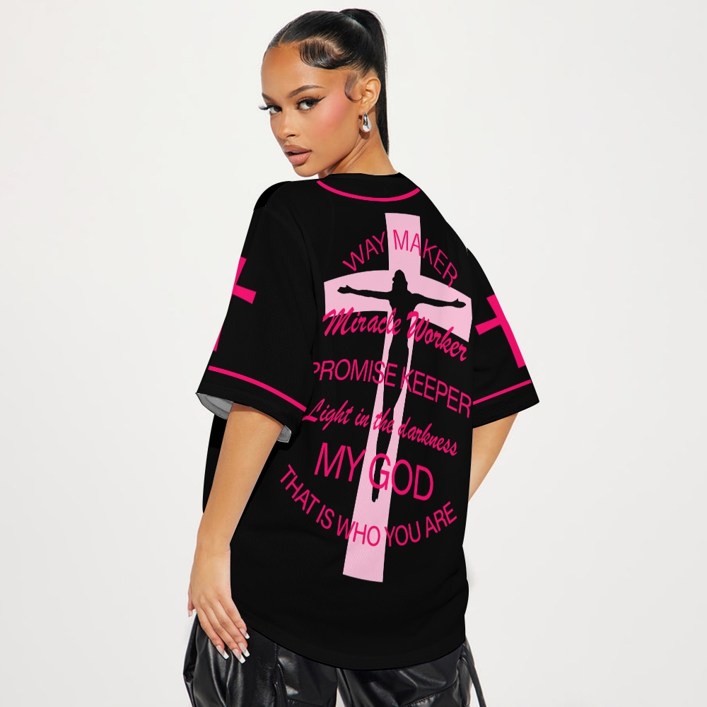 Jesus Way Maker Mesh Baseball Jersey