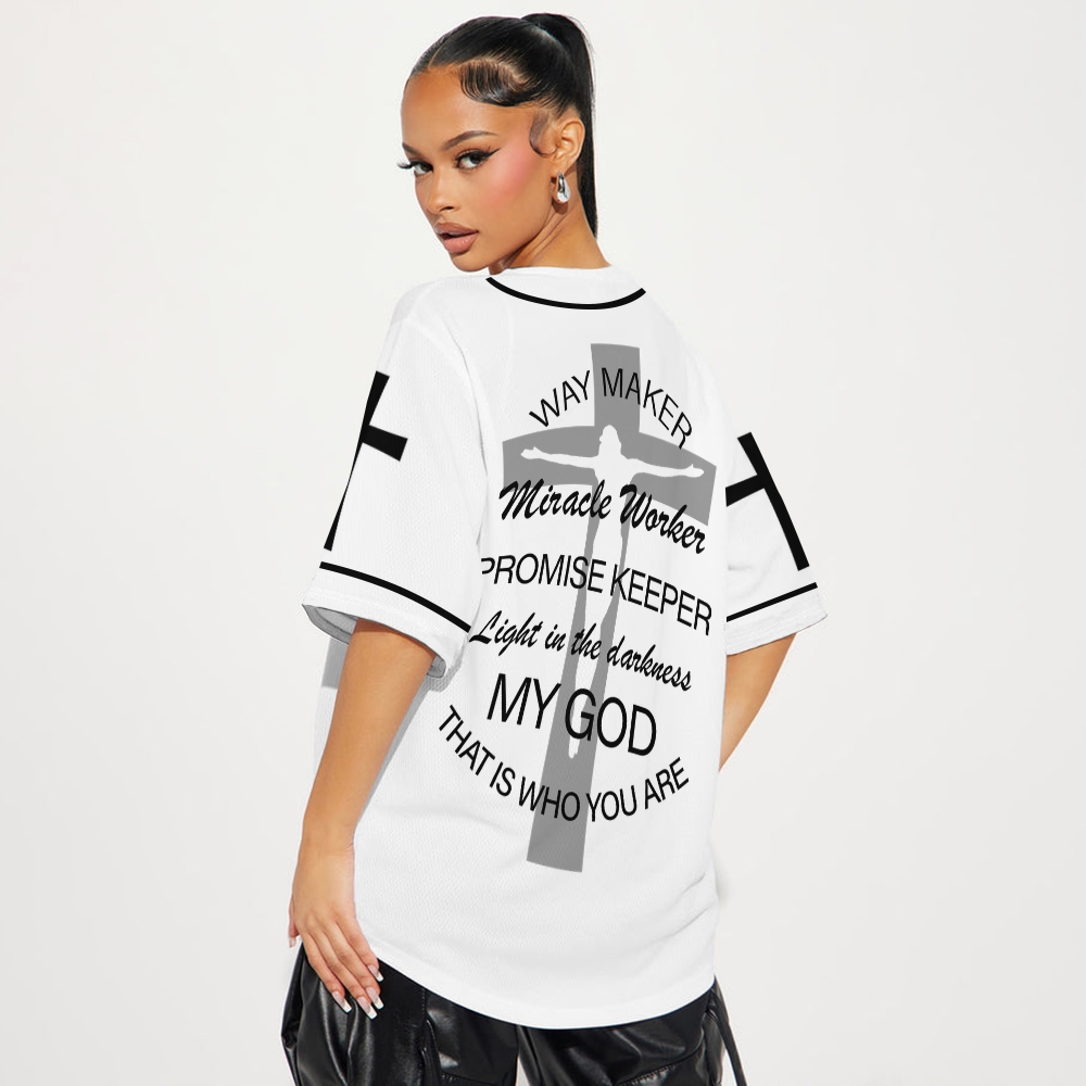 Jesus Way Maker Mesh Baseball Jersey