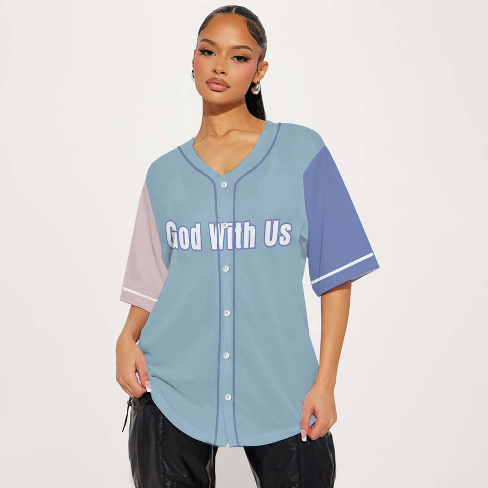 God With Us Mesh Baseball Jersey