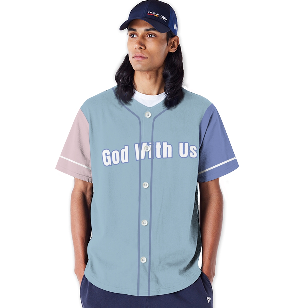 God With Us Mesh Baseball Jersey