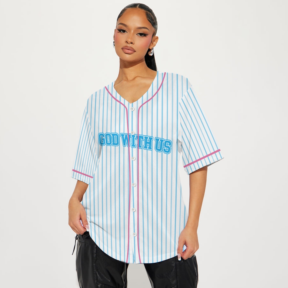 God With Us Mesh Baseball Jersey
