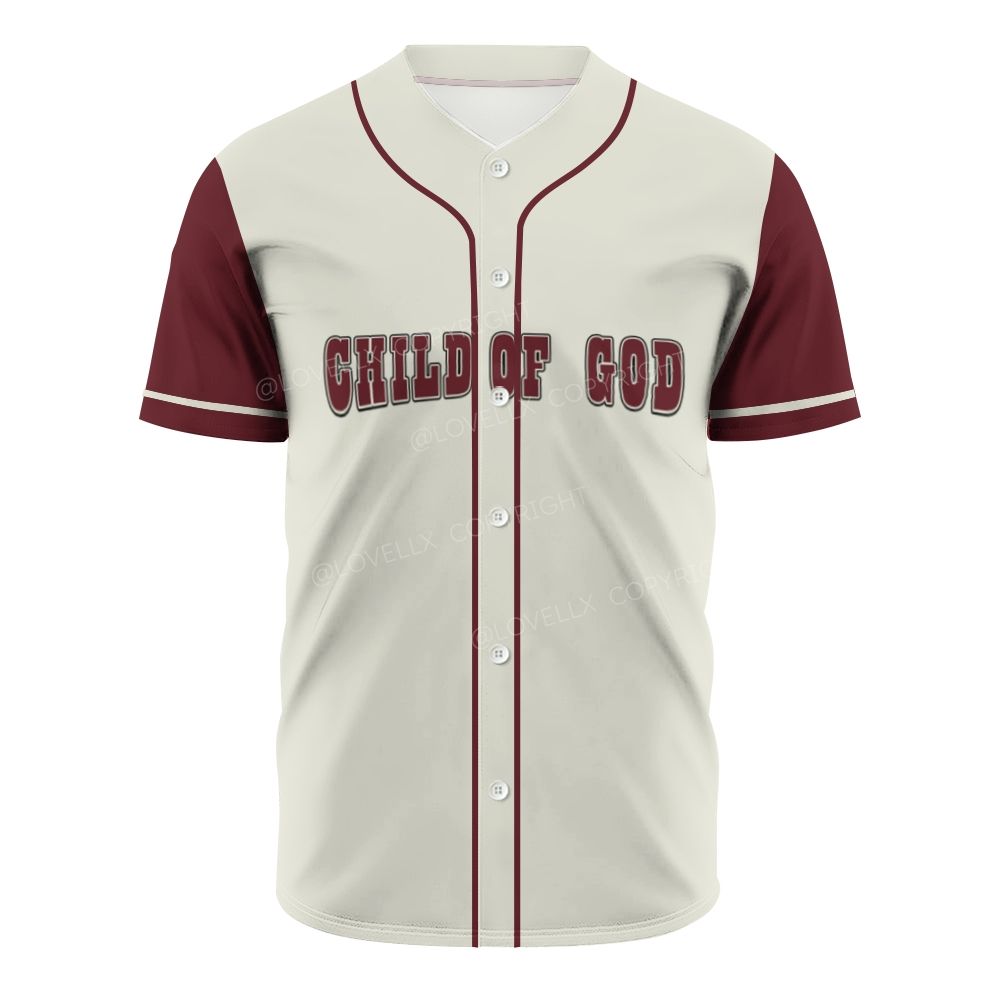 Child Of God Full-Button Short Sleeve Mesh Baseball Jersey