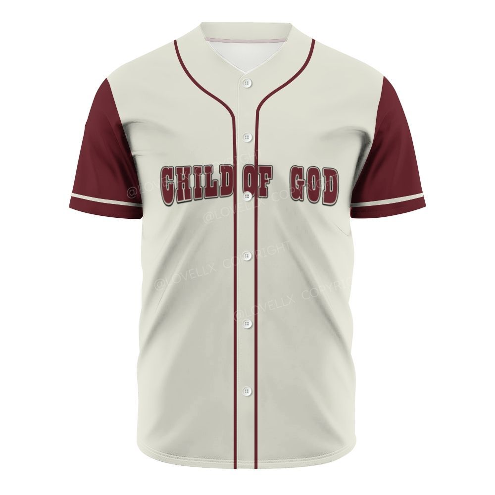 Child Of God Full-Button Short Sleeve Mesh Baseball Jersey