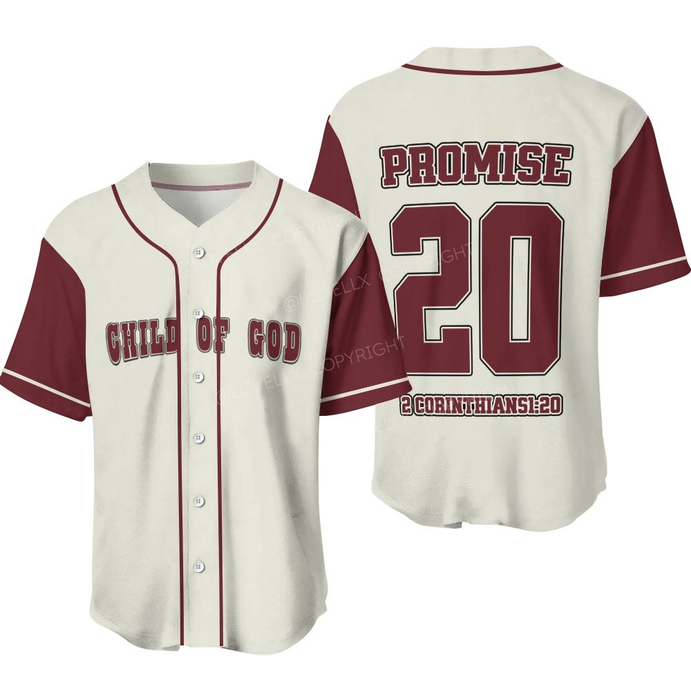 Child Of God Full-Button Short Sleeve Mesh Baseball Jersey