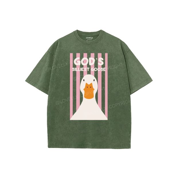 God's Silliest Goose Unisex Washed T-Shirt