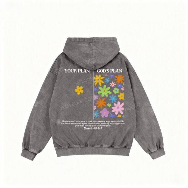 God's Plan Unisex Washed Zip-Up Hoodie