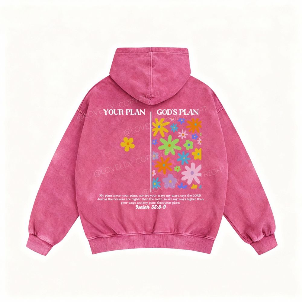 God's Plan Unisex Washed Zip-Up Hoodie