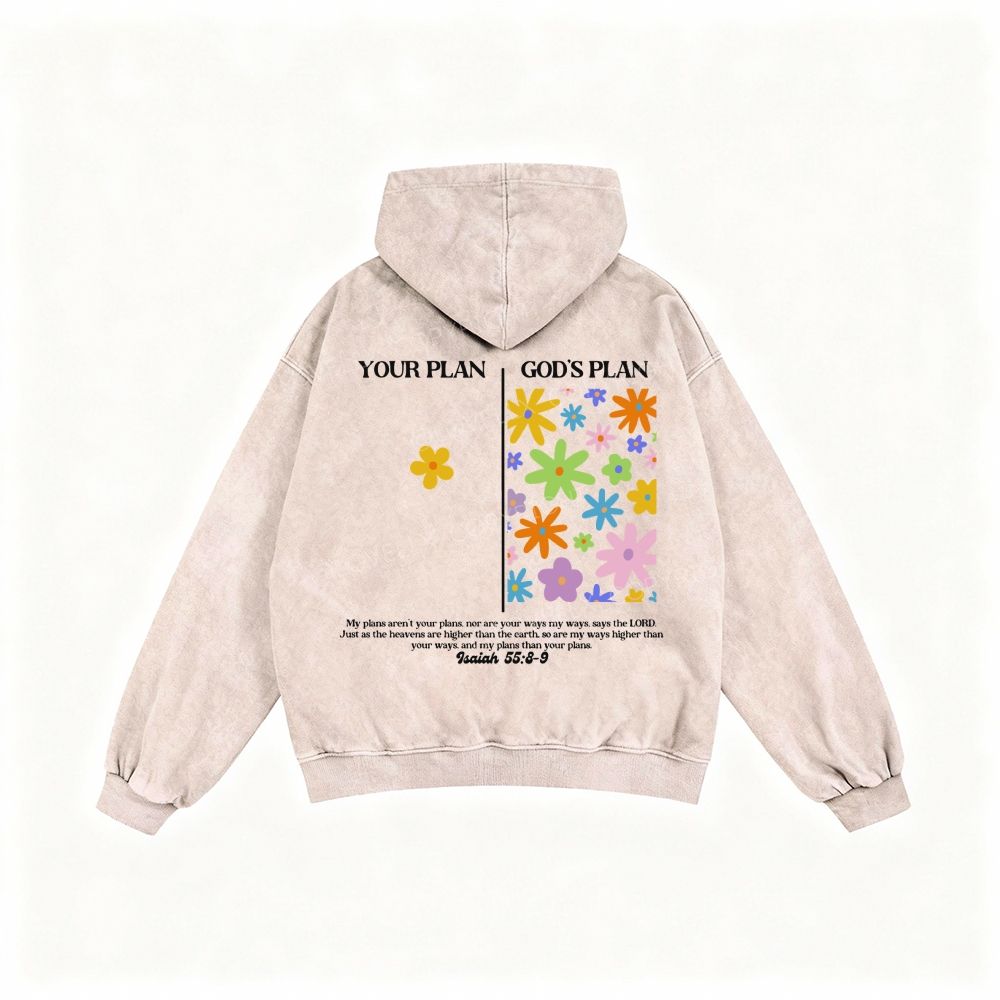 God's Plan Unisex Washed Zip-Up Hoodie