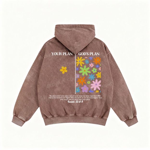 God's Plan Unisex Washed Zip-Up Hoodie