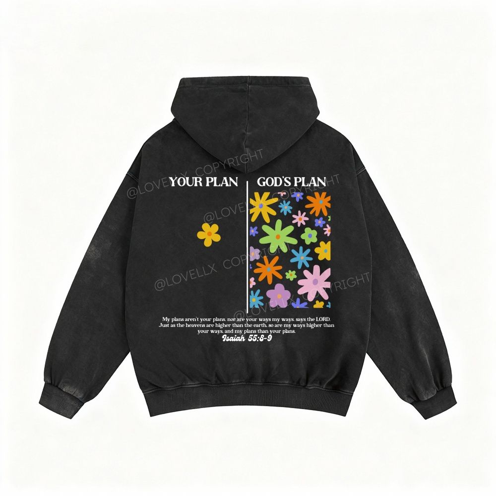 God's Plan Unisex Washed Zip-Up Hoodie