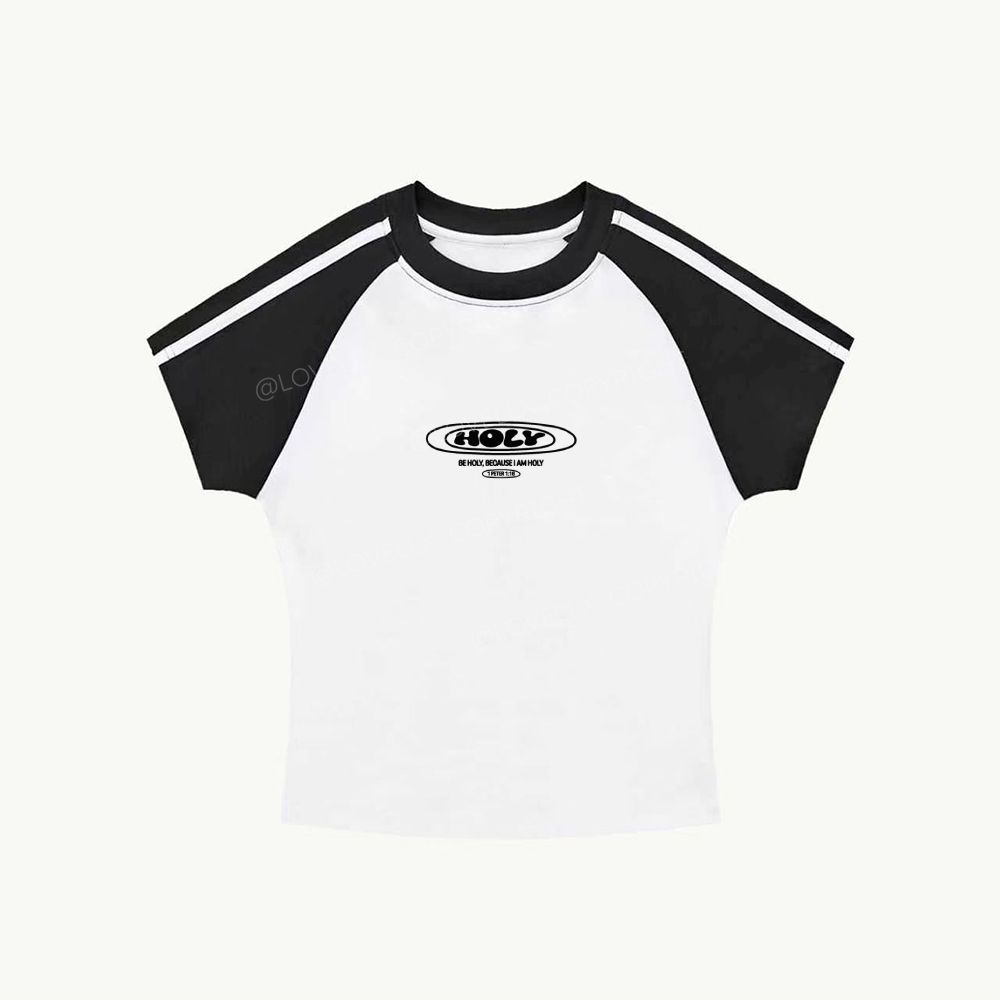 Holy Logo Contrast Stripe Raglan Baby Tee