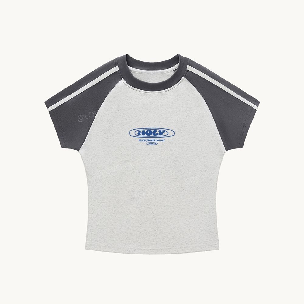 Holy Logo Contrast Stripe Raglan Baby Tee