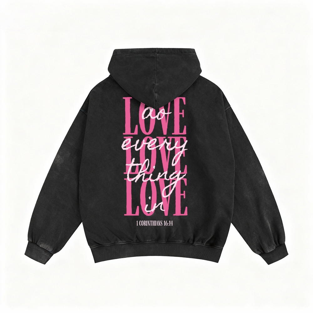 Do Everything In Love Unisex Washed Zip-Up Hoodie – LOVELLX