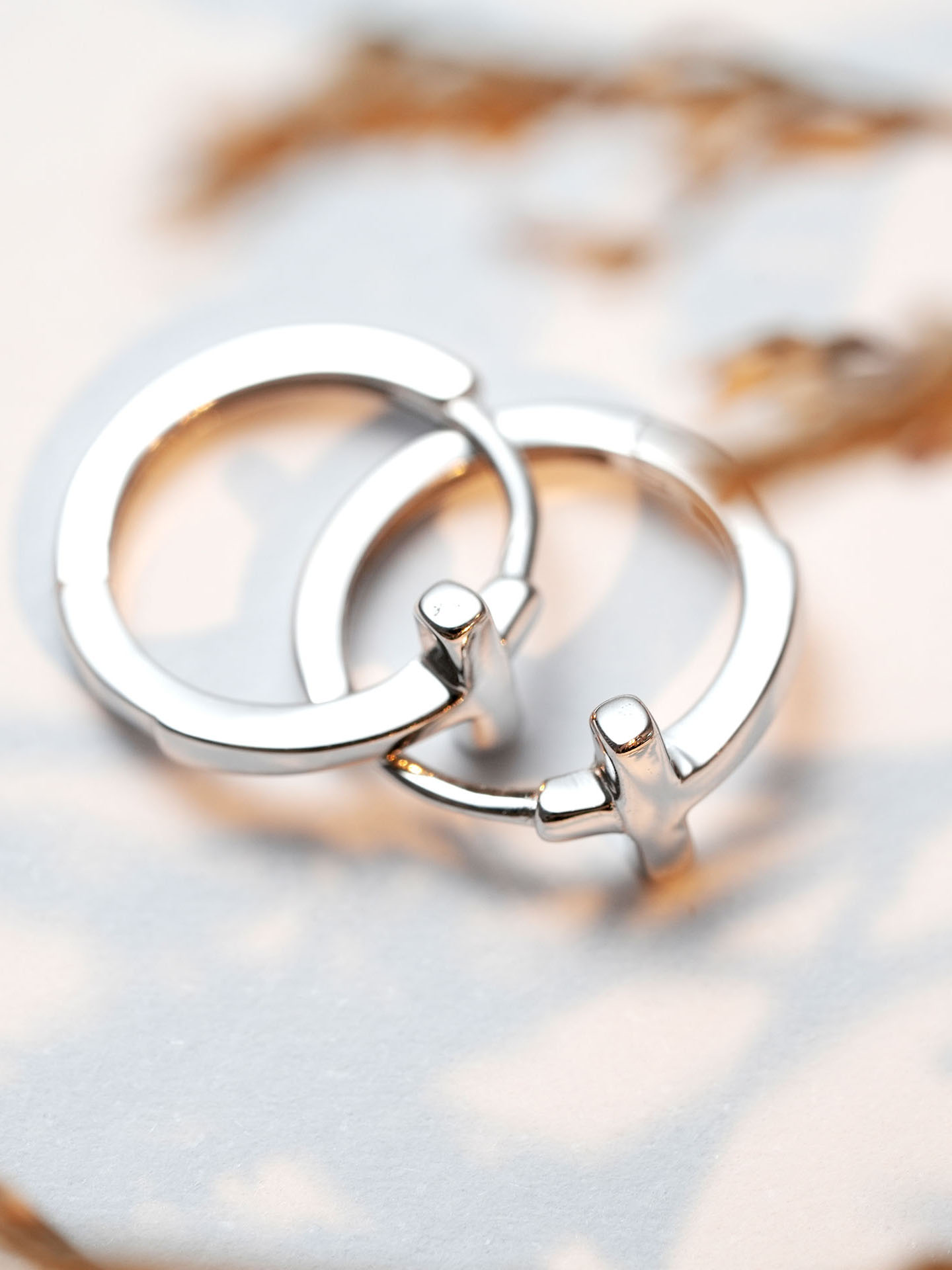 925 Silver Cross Hoop Earrings