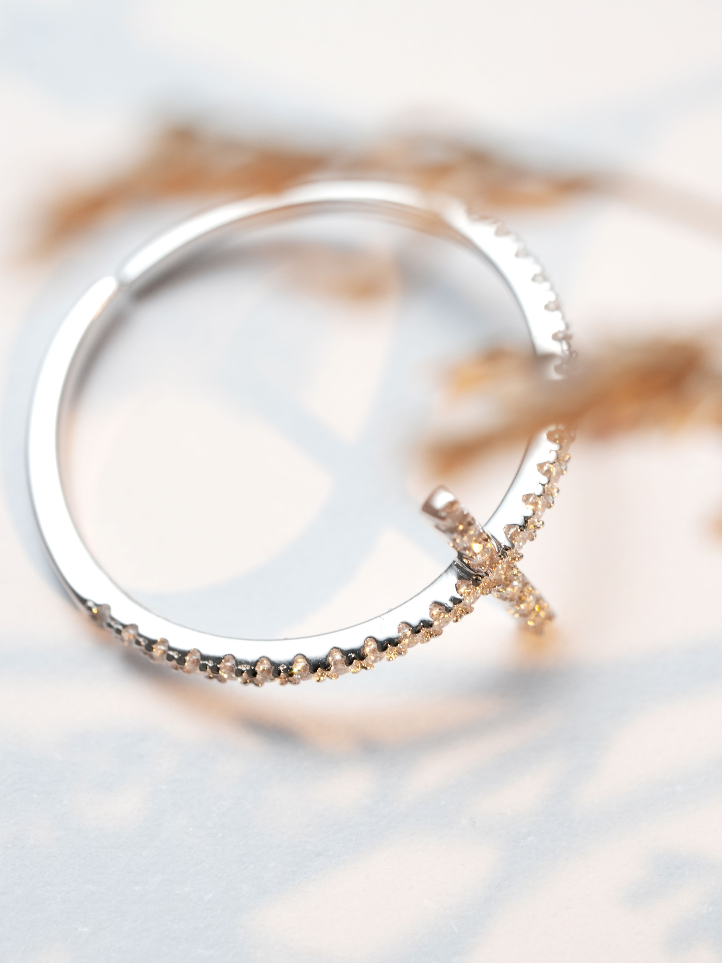925 Silver Cross Zirconia Ring