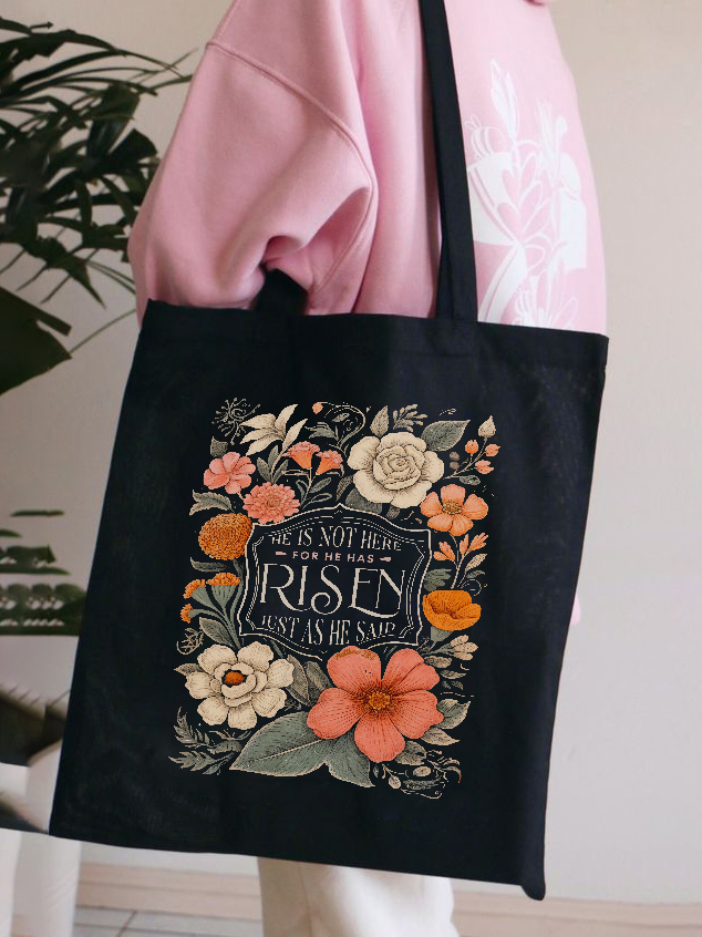 He Has Risen Canvas Tote Bag