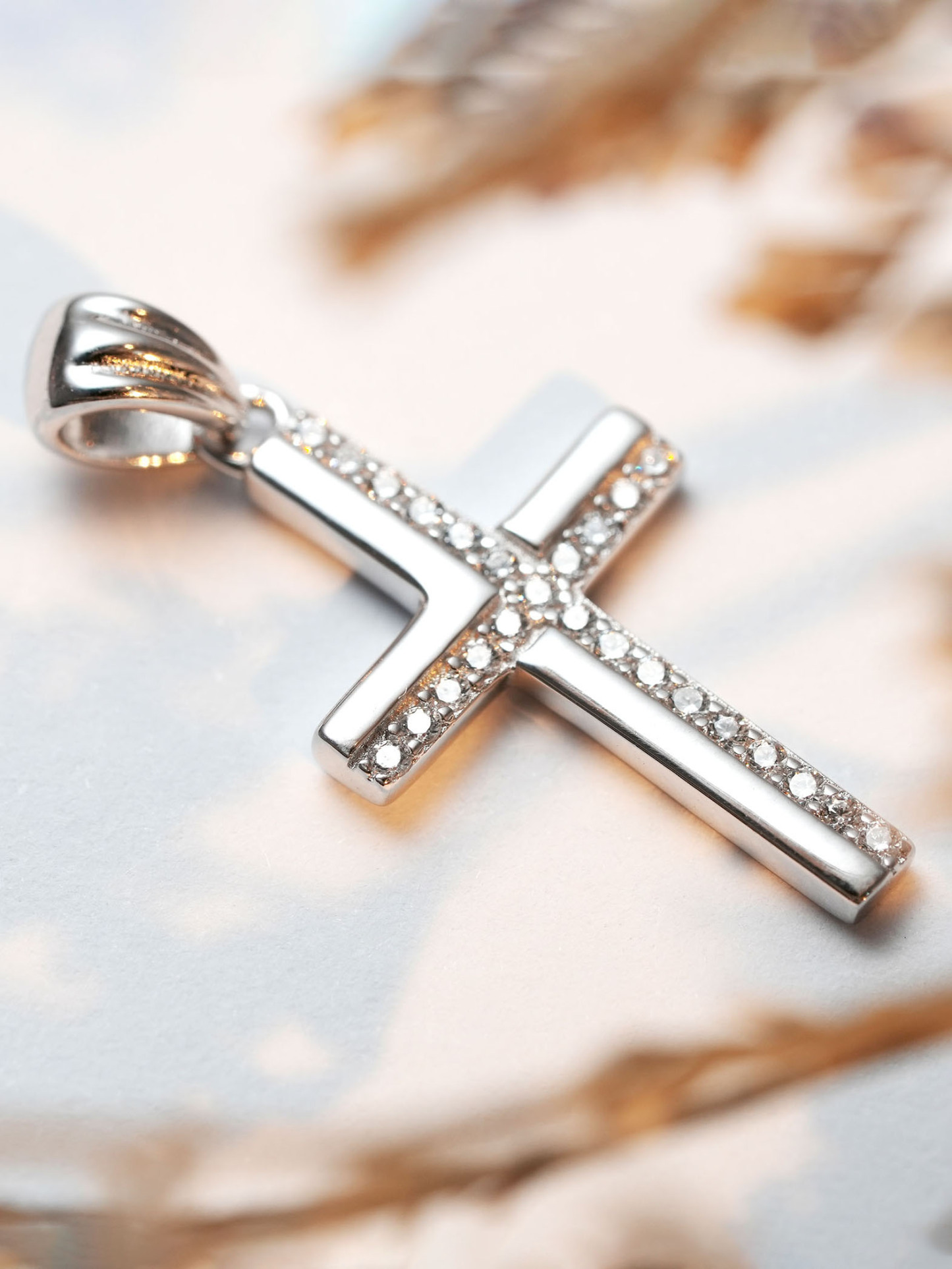 925 Silver Cross Zirconia Pendant