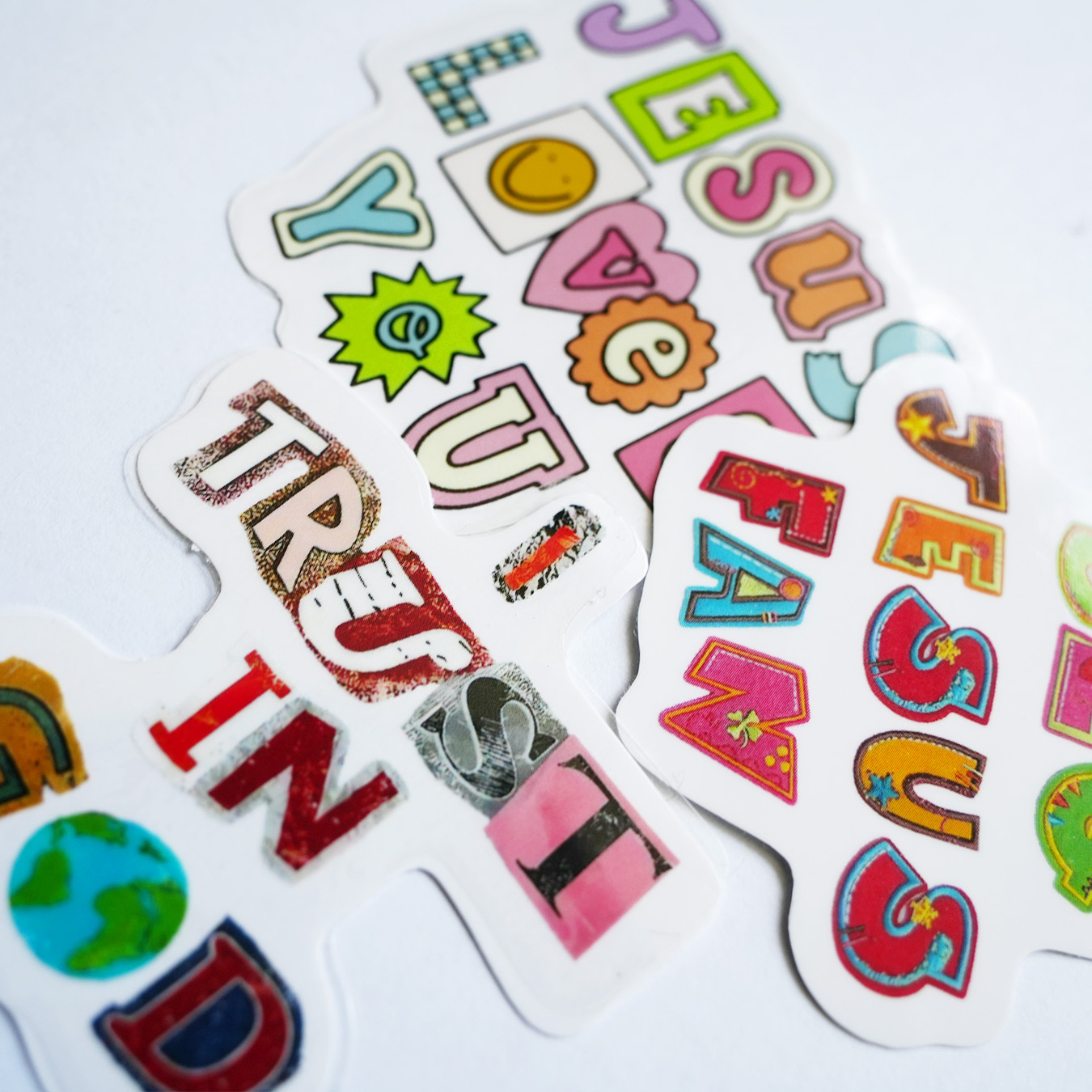 Collage Faith Typography Christian 10 PACK STICKERS