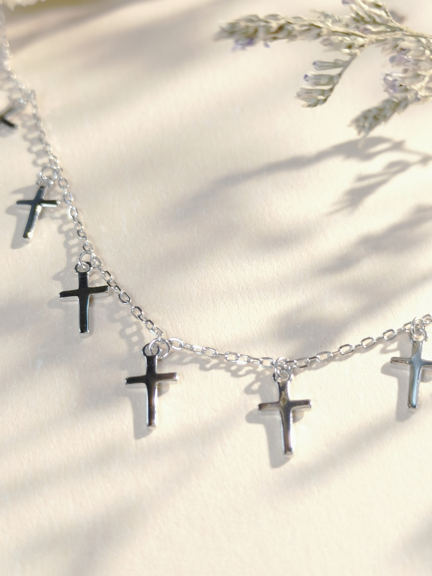 925 Silver Multi Cross Necklace