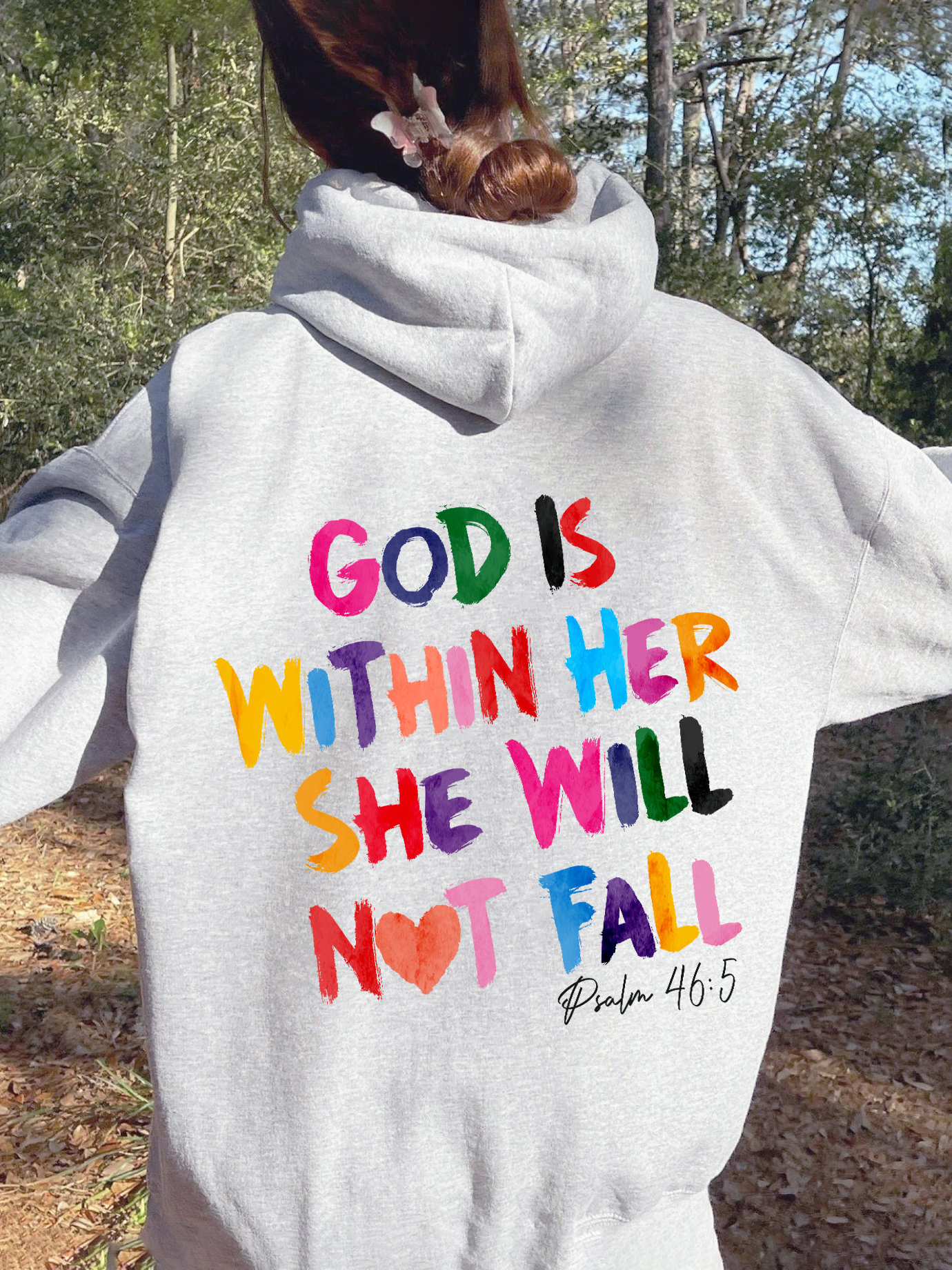 God Is Within Her She Will Not Fall Unisex Cotton Drawstring Hoodie