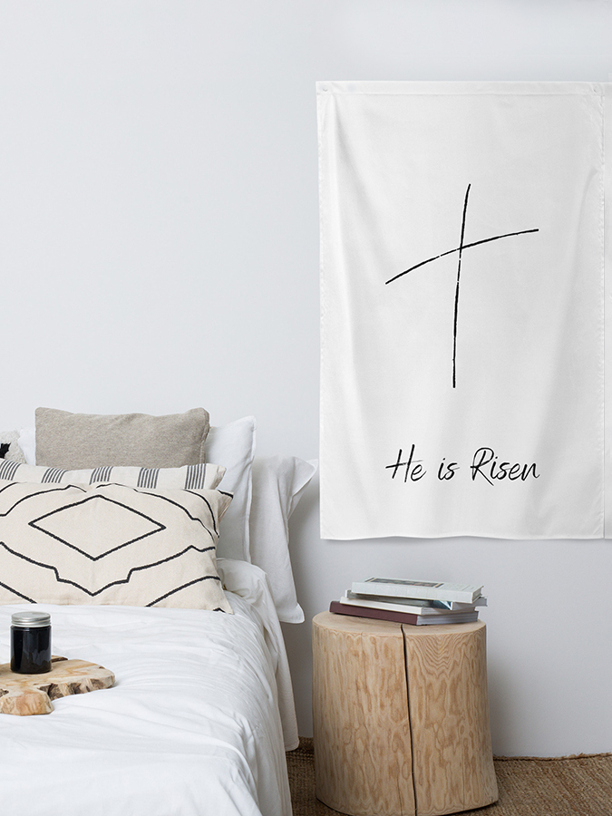 He Is Risen Tapestry Wall Art Hanging
