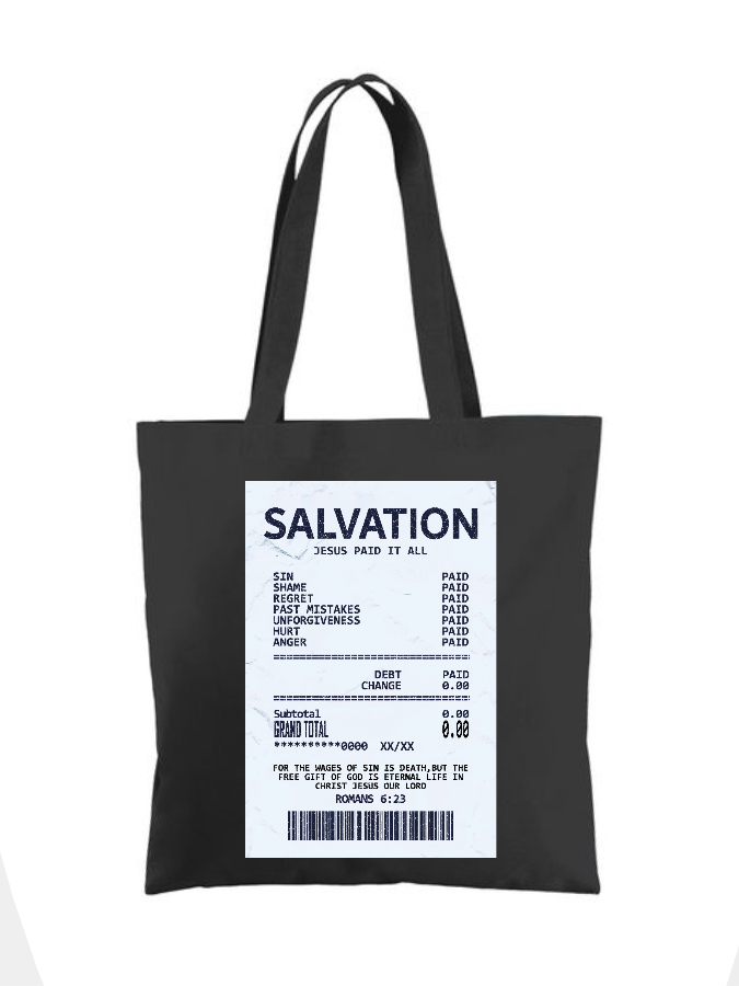 Salvation Jesus Paid It All. Canvas Tote Bag-LOVELLX