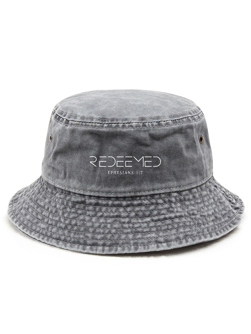 Redeemed Ephesians 1:7 Unisex Washed Bucket Hat-LOVELLX