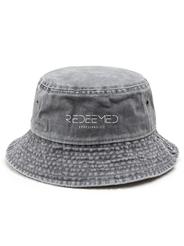 Redeemed Ephesians 1:7 Unisex Washed Bucket Hat-LOVELLX