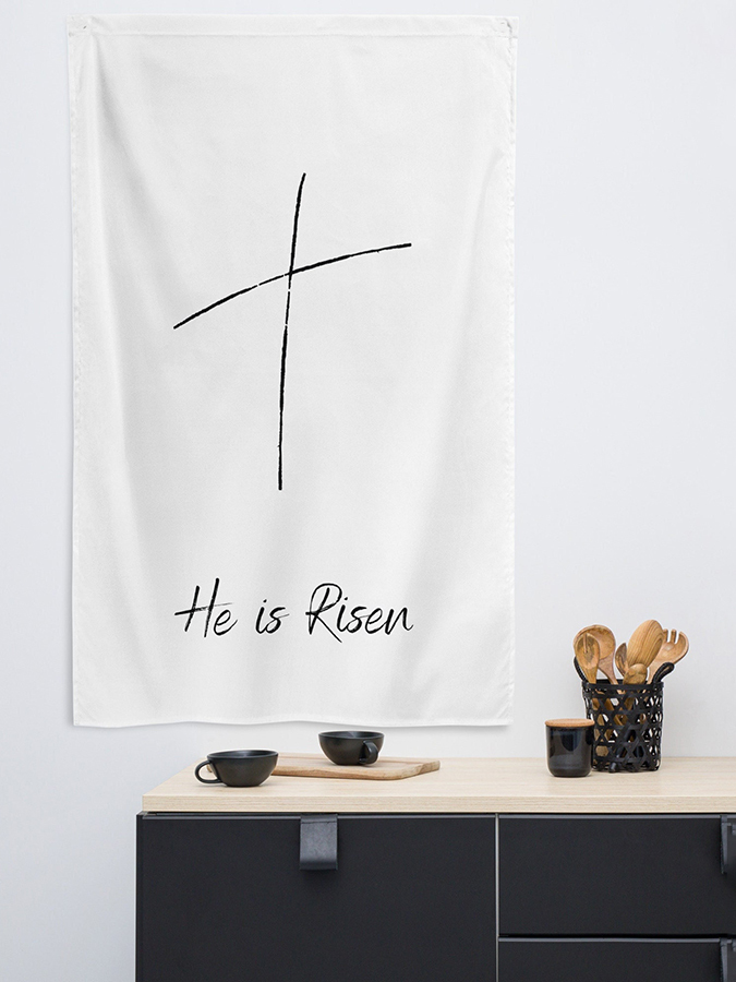 He Is Risen Tapestry Wall Art Hanging