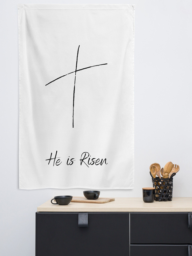 He Is Risen Tapestry Wall Art Hanging