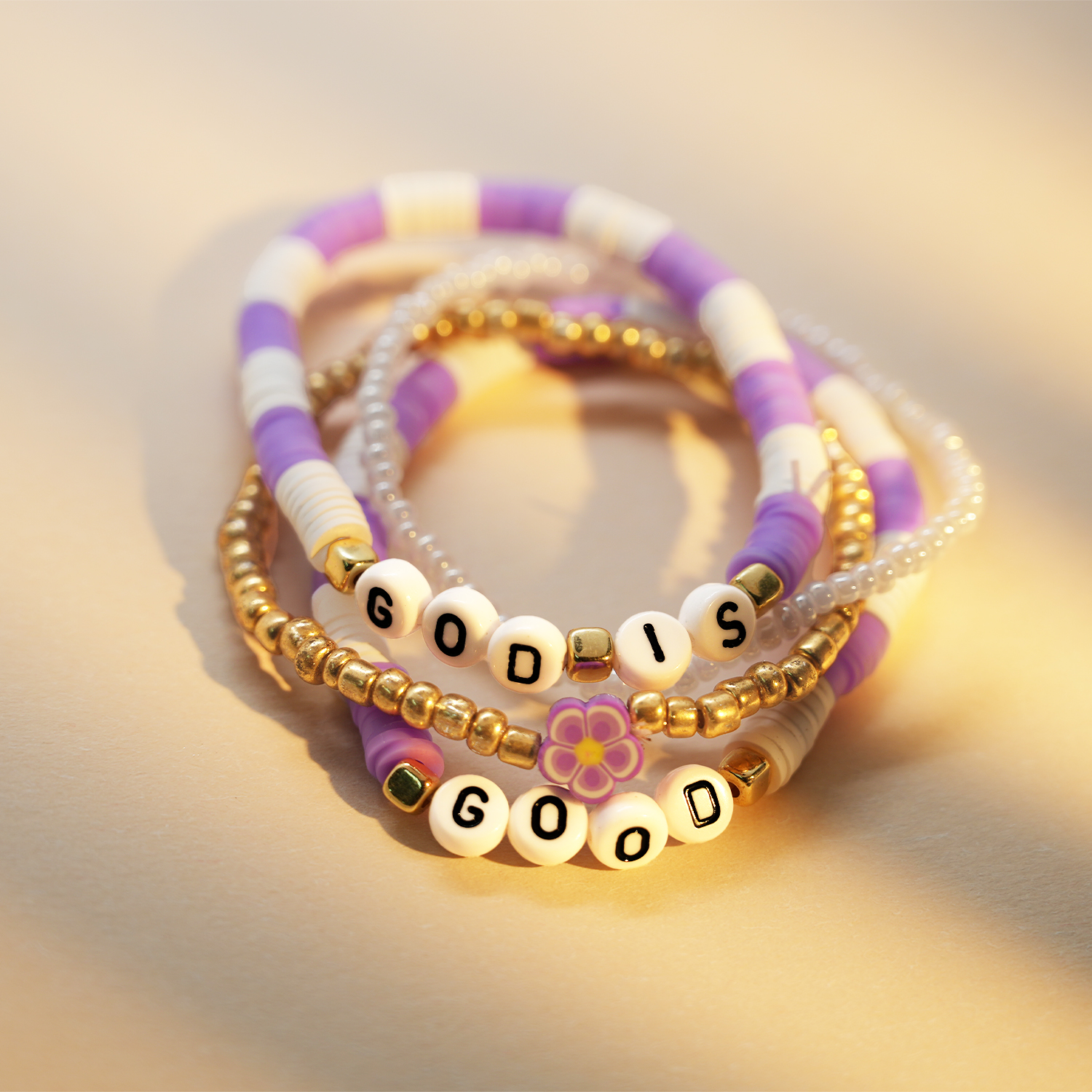 Handmade Christian Quote Beaded Bracelet